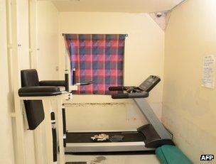 A cell at Ila prison equipped as a gym (undated photo released by prison)