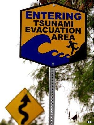 Tsunami warning sign