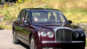 The Queen and Prince Philip in a car