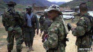 Farc members in Cauca province on 29 July 2012