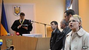 Yulia Tymoshenko in court, 11 Oct 11