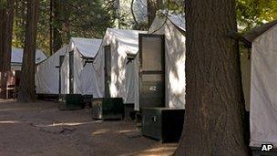 Tents in Curry Village in Yosemite National Park, California 23 October 2011