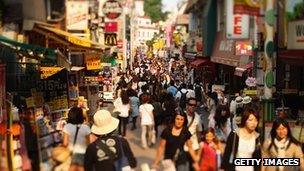 A shopping street in Tokyo