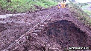 Scene of Sellafield train derailment