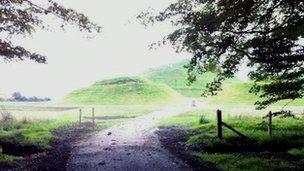 Northumberlandia, as seen through the woodland entrance