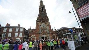 Parade passes St Patrick's Church