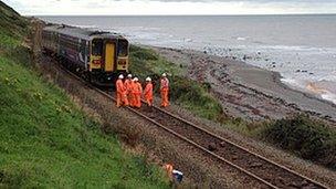 Derailed Sellafield train