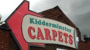 Kidderminster Carpets sign