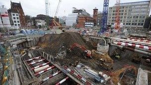 Crossrail station under construction