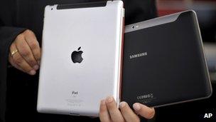 iPad and Samsung Galaxy Tab tablet computers