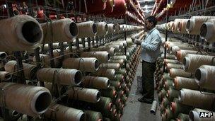 A worker in an Indian factory