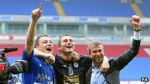 Abramovich with John Terry and Frank Lampard