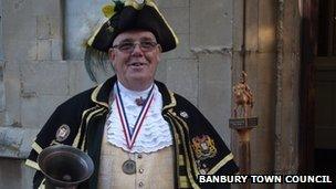 Anthony Church, town crier to the town councils of Banbury, Chipping Norton, and Daventry.