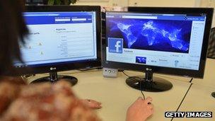 A person using Facebook