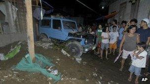 House collapse in Cagayan de Oro city, on Mindanao