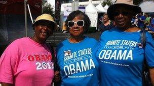 Barack Obama supporters at the Carolina fest event ahead of the National Democratic Convention