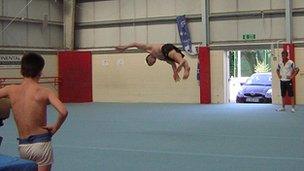 Paul Hall training at Hunts Gymnastics Club