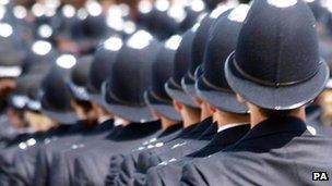 Police officers in pass out parade