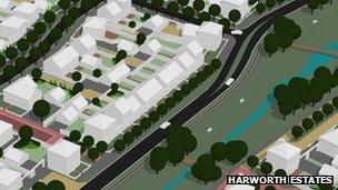 Artist impression of the housing development