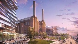 Artist's impression of the revamped Battersea Power Station