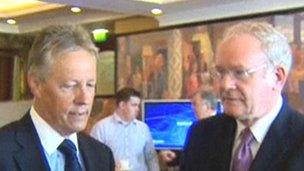 Northern Ireland's leaders, Peter Robinson and Martin McGuinness, have been addressing the recent riots in Belfast