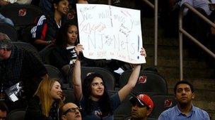 Nets fans at their last game in New Jersey