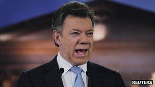 Colombian President Juan Manuel Santos. Photo: August 2012