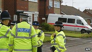 Police cordon off a house in Newcastle-Under-Lyme