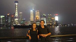 Justin Rowlatt and Anita Rani in Shanghai