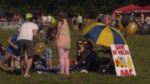 People taking part in the fun day protest