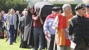 Historical re-enactment of Queen Katherine Parr's funeral