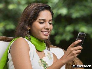 Woman using smartphone