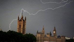 Lightning over Westminster