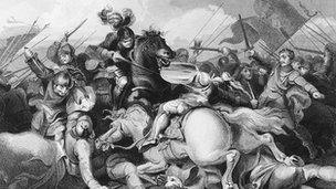 Victorian picture of the battle of Bosworth