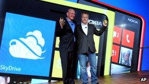 Steve Ballmer and Stephen Elop at Nokia launch