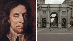 Oliver Cromwell and Marble Arch