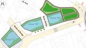 Plan showing which sections of river will be revealed