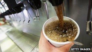 A 32-ounce soda is filled at a McDonalds on 13 September 2012 in New York City