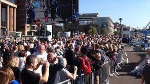 Crowds gathered along the Quayside for the mini Great North Run