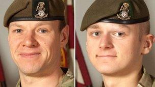 Sergeant Gareth Thursby (left) and Private Thomas Wroe