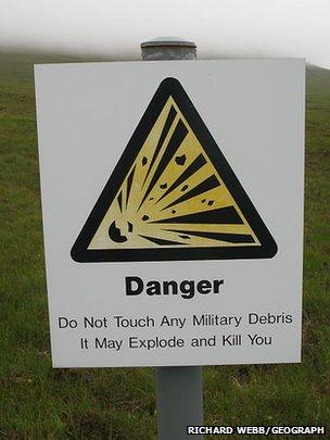 Warning sign at Cape Wrath