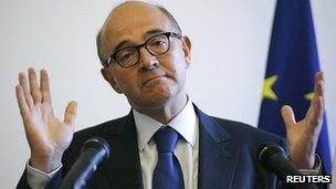 France's Finance Minister Pierre Moscovici in London, 17 Sep 12