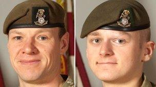 Sgt Gareth Thursby (left) and Pte Thomas Wroe, who died on 15 September 2012 while on active service in Helmand province, Afghanistan