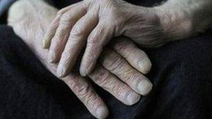 Elderly man's hands