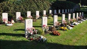 Graves of servicemen who died on board HMS Charybdis and HMS Limbourne during World War II