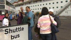 Cruise passengers in Belfast