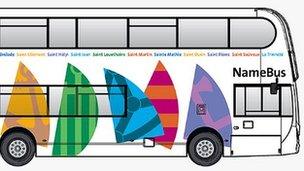 Bus impression with sail design