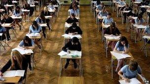 Students sitting exams