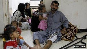 Displaced Syrians living in a police hospital at the Dumaa area Damascus, September 16 2012