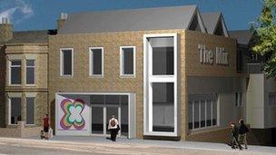 Artist's impression of the front of The Mix, Stowmarket